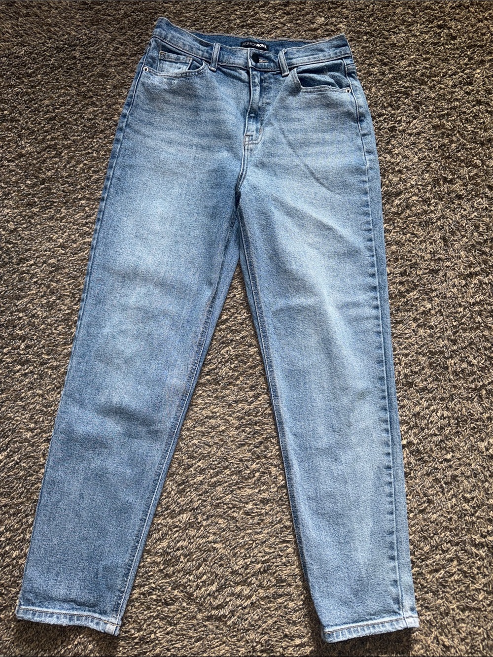 Fashion Nova Light Wash High-Rise Straight Jeans